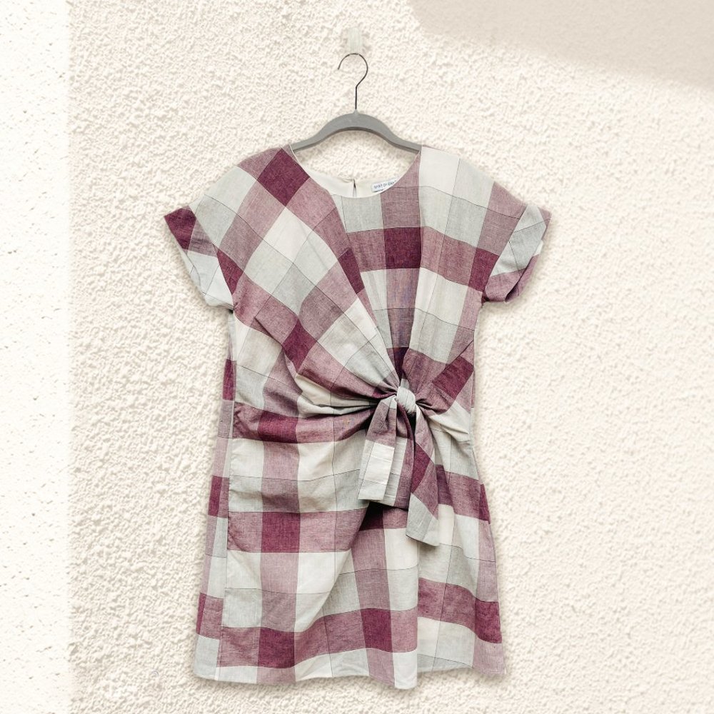 Spirit of Grace Plaid Short Sleeve Dress Red